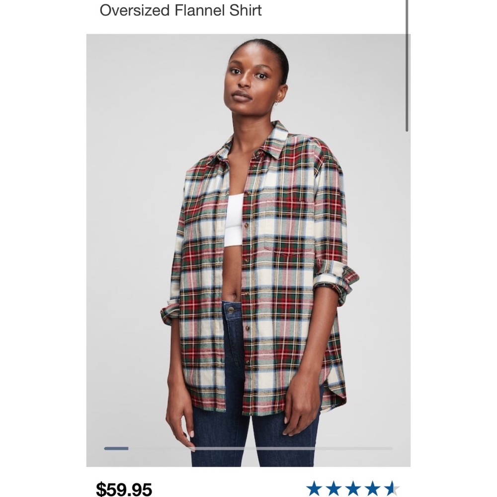 Oversized Flannel Shirt Small Tall